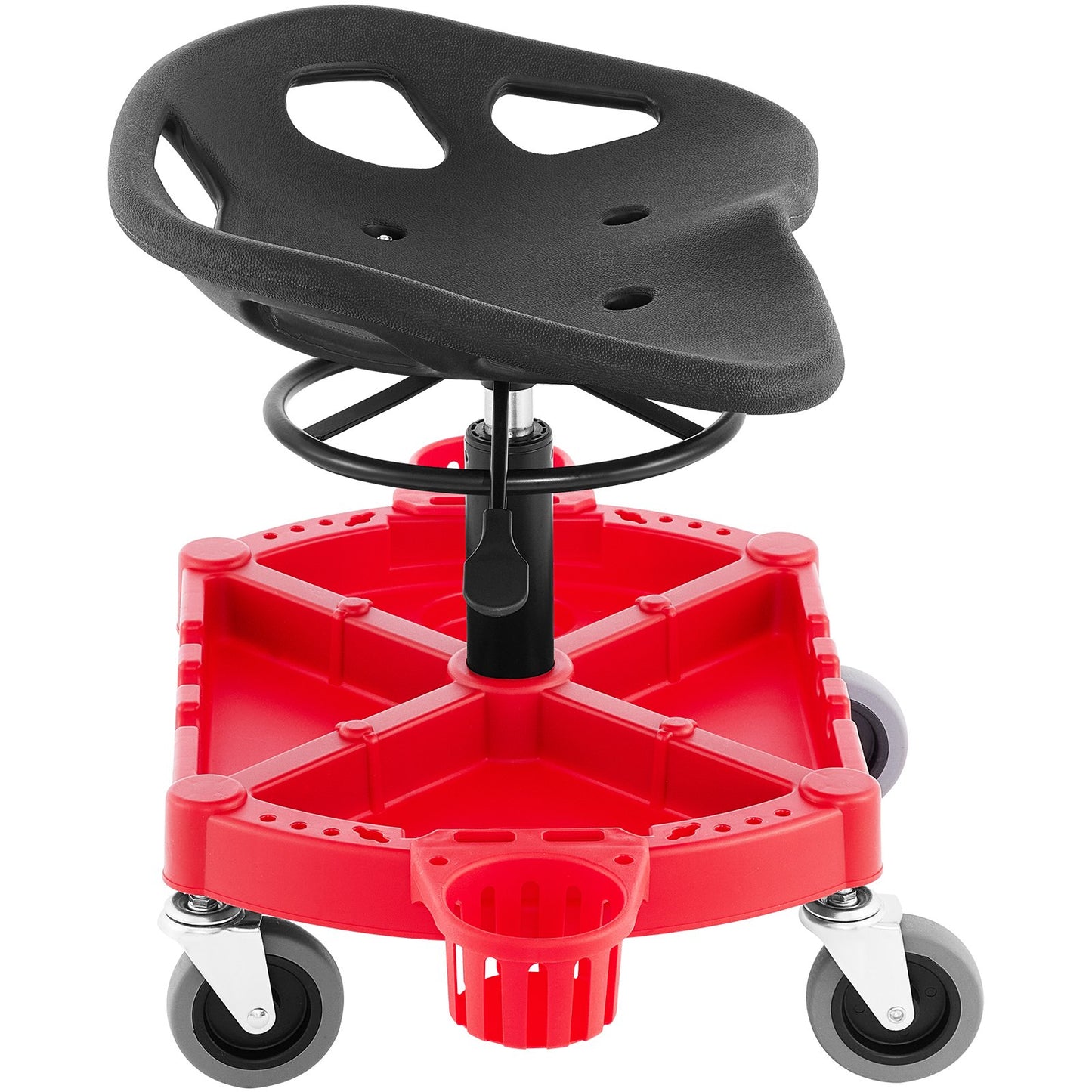 VEVOR Rolling Garage Stool, 300LBS Capacity, Adjustable Height from 18 in to 23 in, 360-degree Wheels,-$65