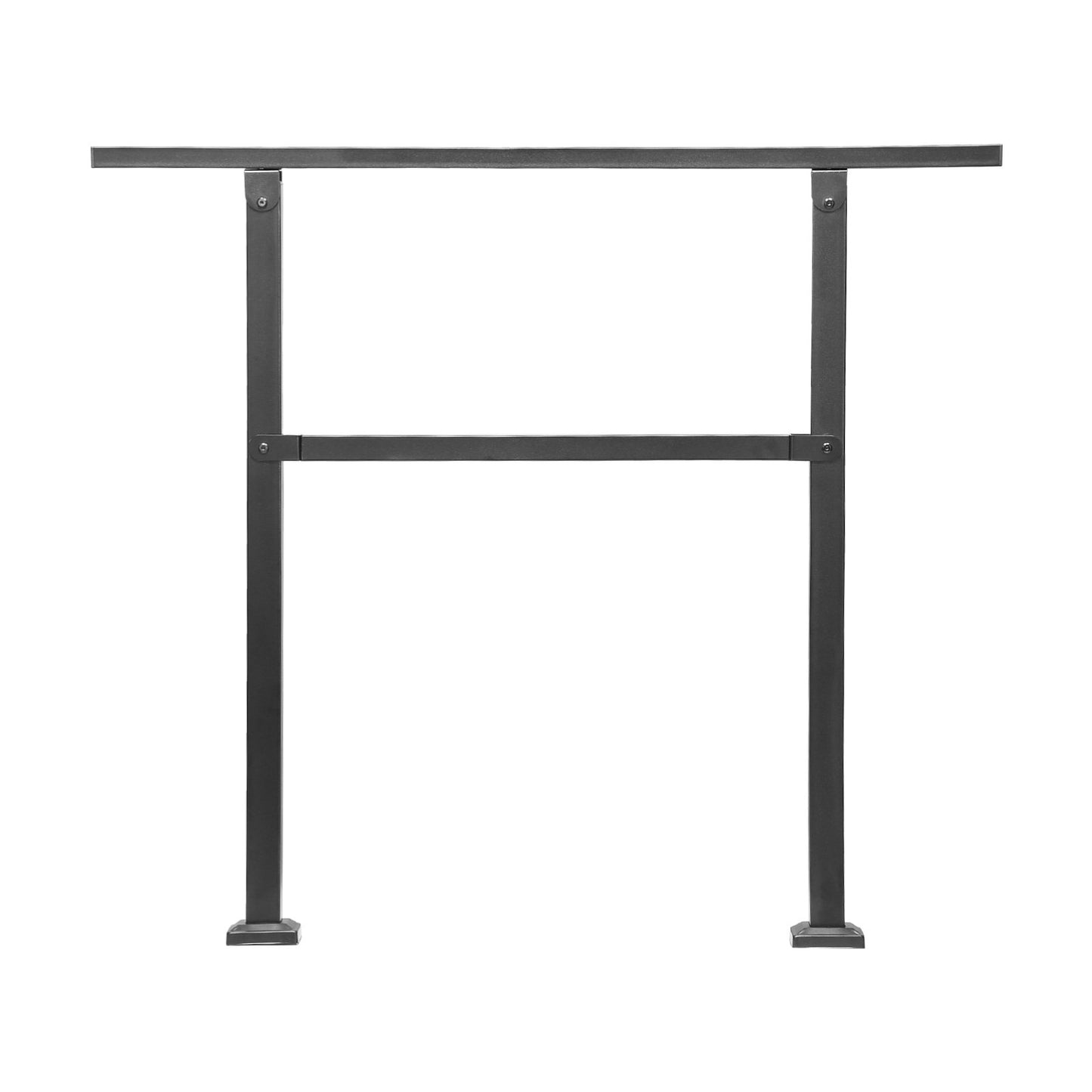 VEVOR Outdoor Handrails for Steps, 2-3 Step Stair Rail Kit, Black Square Tube with Horizontal Bar,-$35