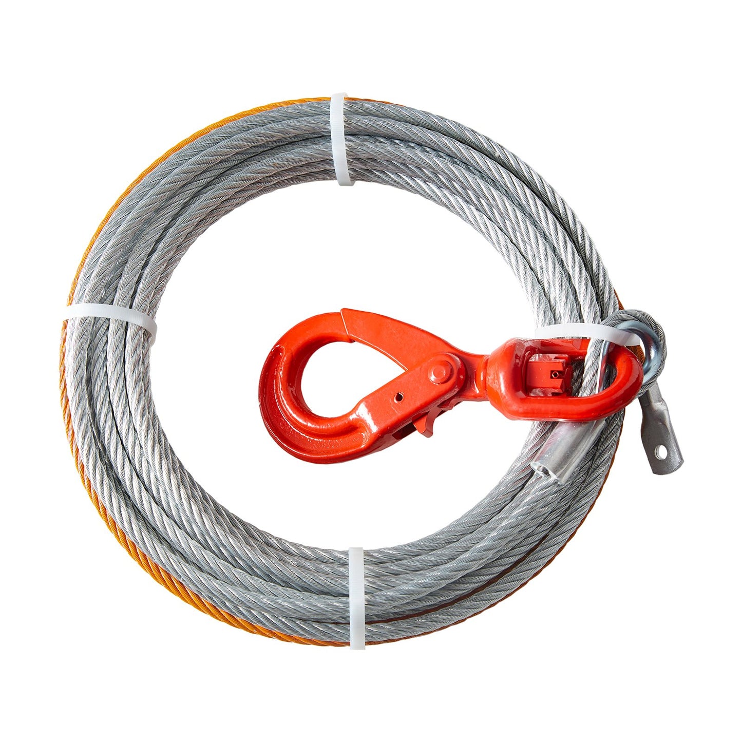 VEVOR Galvanized Steel Winch Cable, 3/8 Inch x 50 Feet 15,200 lbs Breaking Strength, Wire Winch Rope,-$60