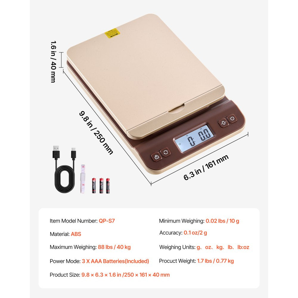 VEVOR Digital Shipping Postal Scale, 0.1 oz High Accuracy, 88 lbs Postal Scale,-$20