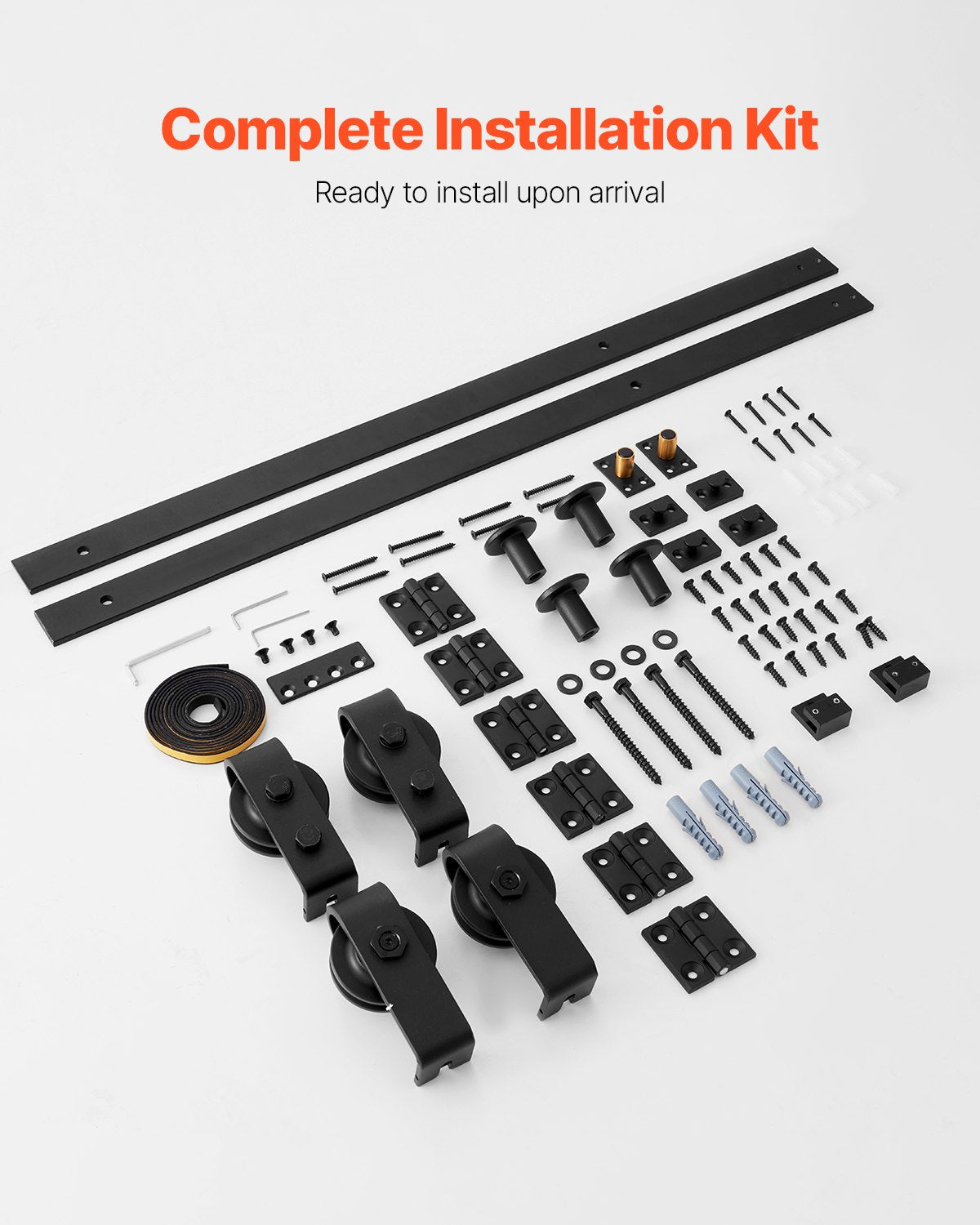 VEVOR Bi-Folding Sliding Barn Door Hardware Track Kit, 52" Top Mount Track Kit, Slide Smoothly,-$75