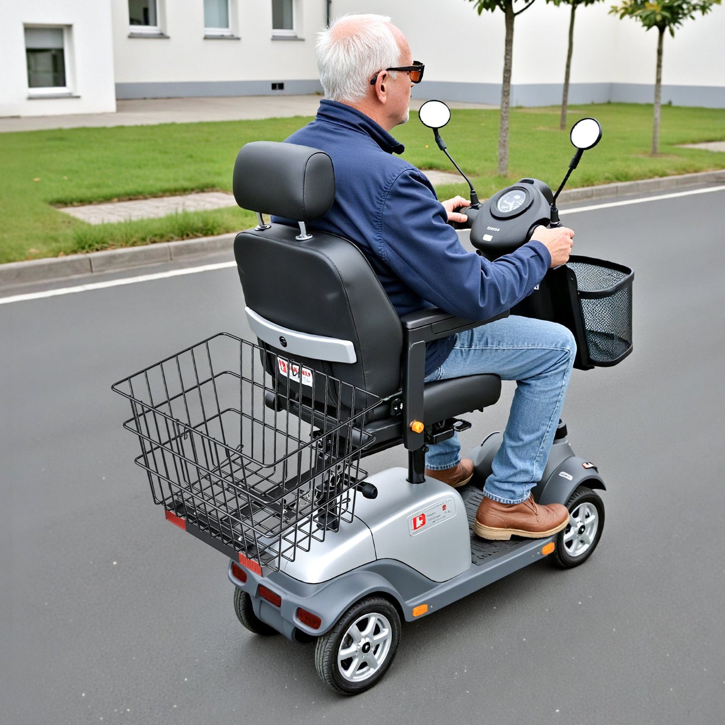 VEVOR Scooter Rear Basket, Heavy Duty Metal Wire Basket with Handle, Spacious Cargo Basket,-$30