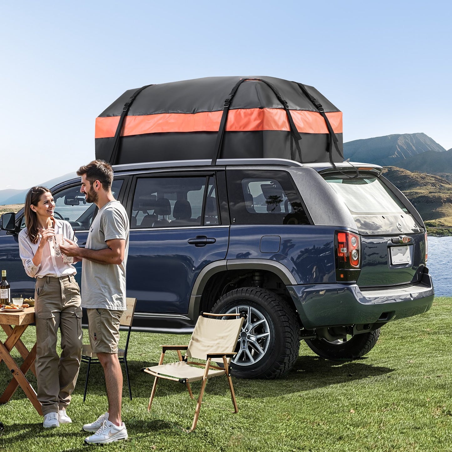 VEVOR Car Rooftop Cargo Carrier Bag, 21 Cubic Feet Car Roof Cargo, 100% Waterproof 840D PVC,-$65