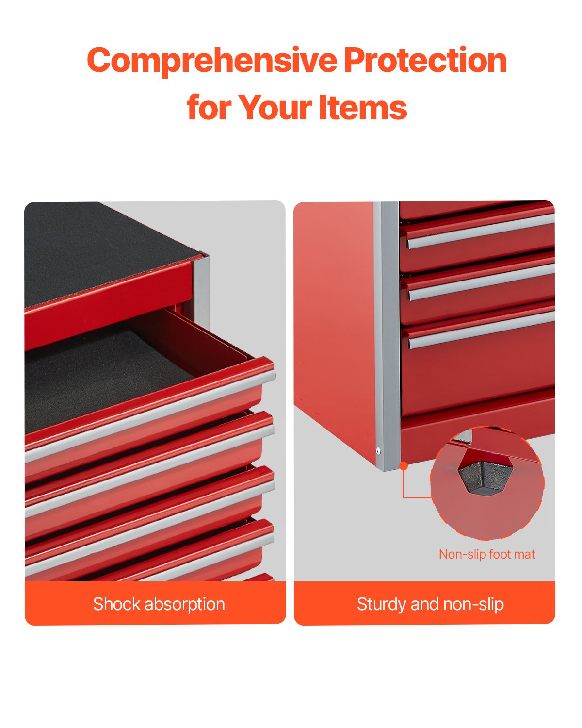 VEVOR Metal Tool Box, 8.6-inch, Portable Metal Tool Box with 5 Drawers,EVA Liners and PP Feet Pads,-$30