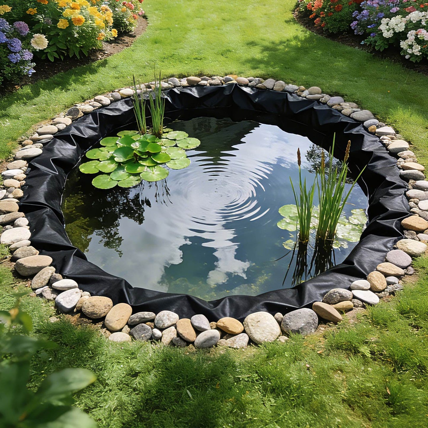 VEVOR 15 ft x 20 ft Pond Liner, 14 Mil, Reinforced PE Fish Koi Pond Liner for Outdoor Ponds,-$40