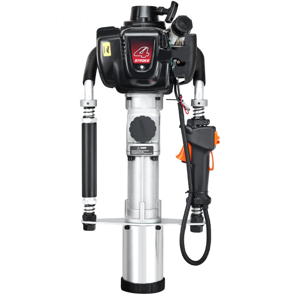 VEVOR 37.77cc Gas-Powered T Post Driver, 4-Stroke Engine Gasoline Fence Piling Pounder, with 3 Post Driving Head