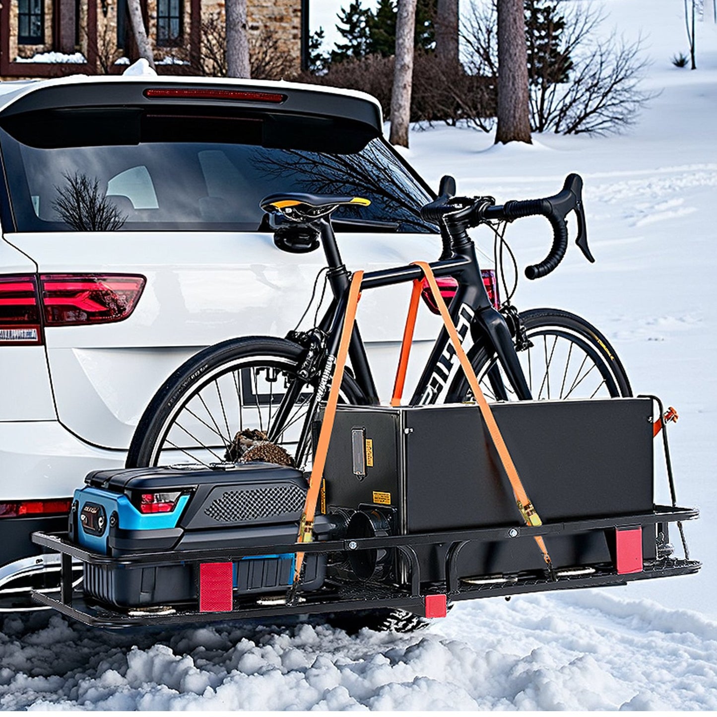 VEVOR 53" x 19" x 5", Hitch Cargo Carrier, 500 lbs Capacity Hitch Cargo Carrier with Hitch Stabilizer,-$70