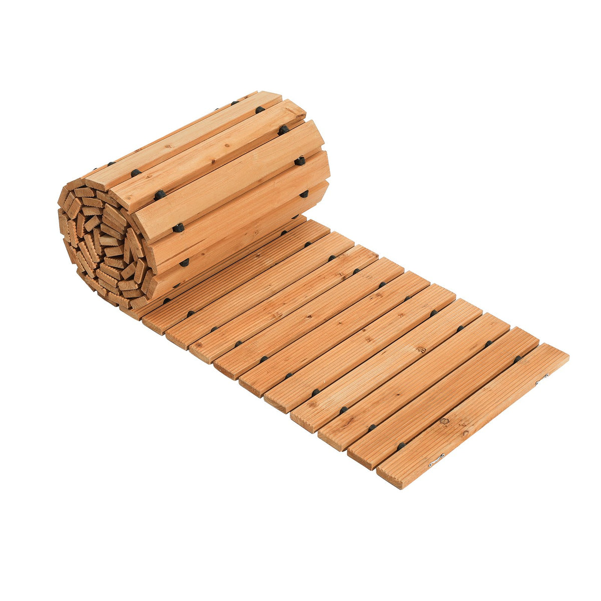 Open Box VEVOR Wooden Garden Pathway,Non-Slip Straight Garden Walkway