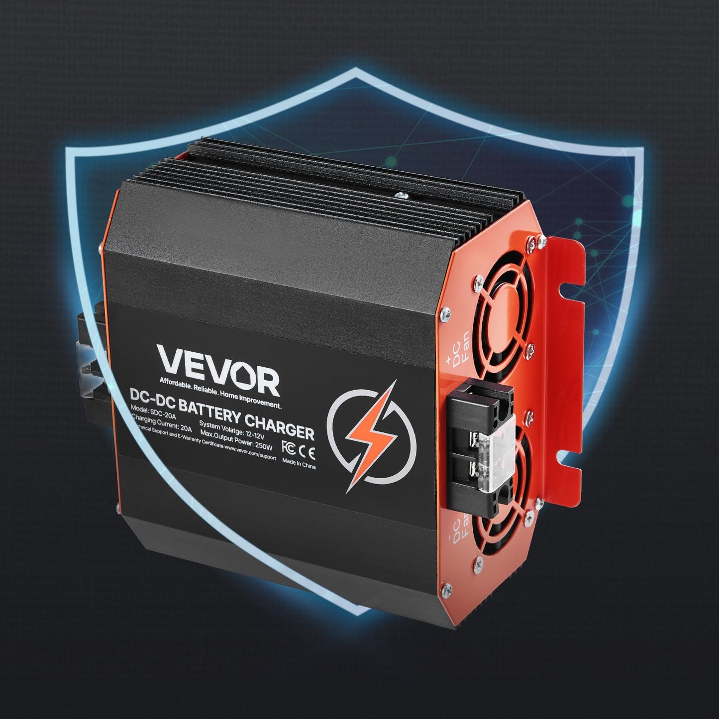 VEVOR 12V 20A DC to DC Battery Charger, 250W, On-Board Battery Charger for Lead-Acid, Lithium,-$60