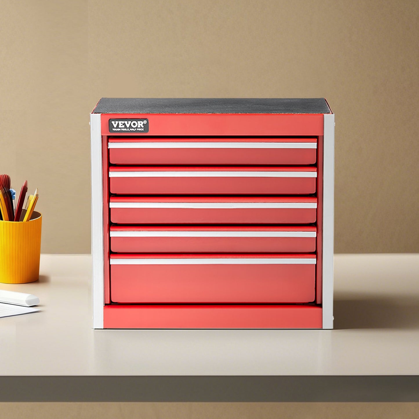 VEVOR Metal Tool Box, 8.6-inch, Portable Metal Tool Box with 5 Drawers,EVA Liners and PP Feet Pads,-$30