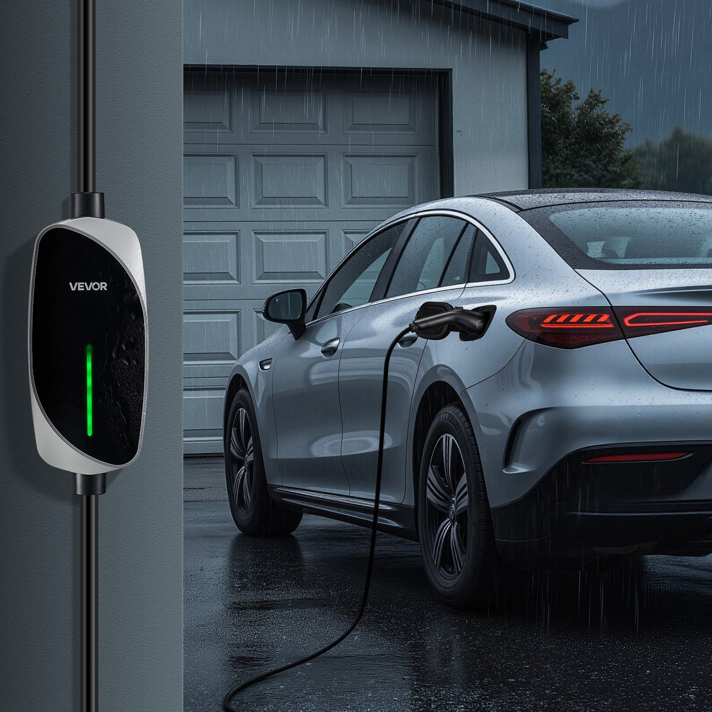 VEVOR Level 1&2 EV Charger, 16 Amp, Electric Vehicle Portable Charger with 25 ft Charging Cable,-$95