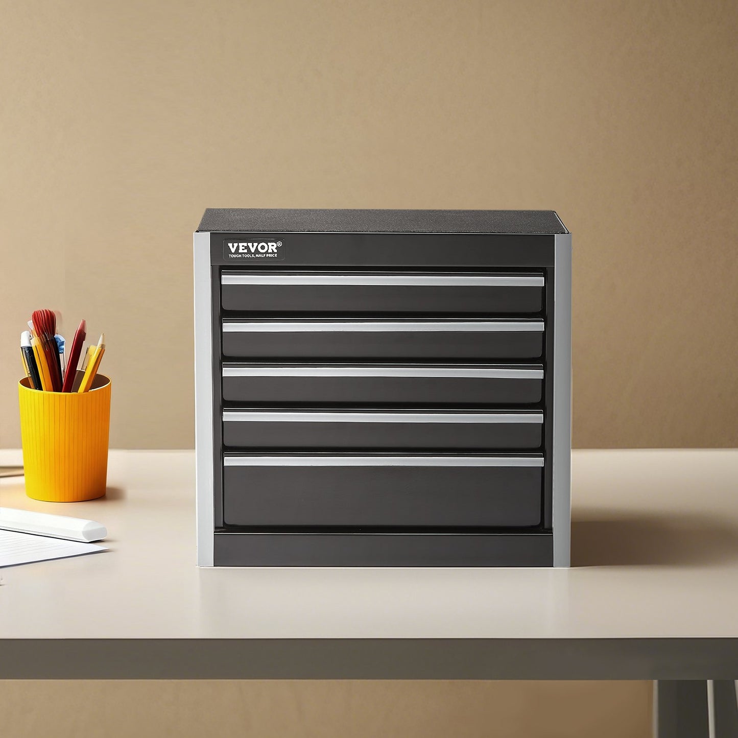VEVOR Metal Tool Box, 8.6-inch, Portable Metal Tool Box with 5 Drawers, Small Tool Chest with EVA,-$30