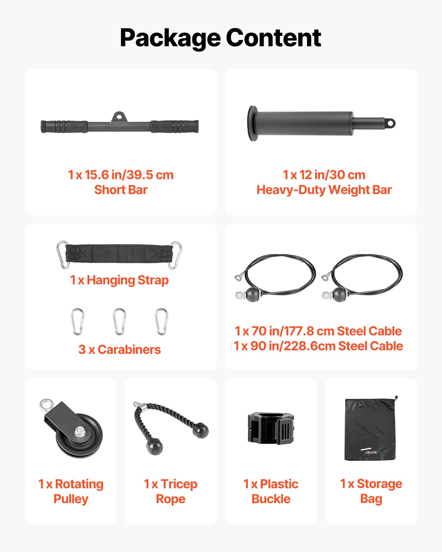 VEVOR Pulley System, 1 PC LAT and Lift Pulley System, Gym Rack Pulleys Attachment w/two Cables, -$25