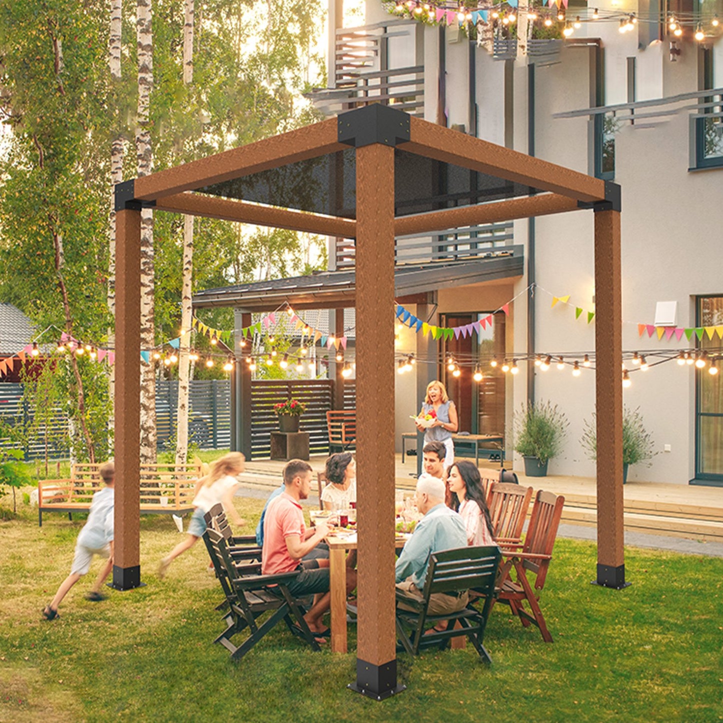 VEVOR Pergola Bracket Kit, 6x6 Inch (Inner Size 5.5x5.5), 4 Pcs 3-Way Corner Bracket,-$110