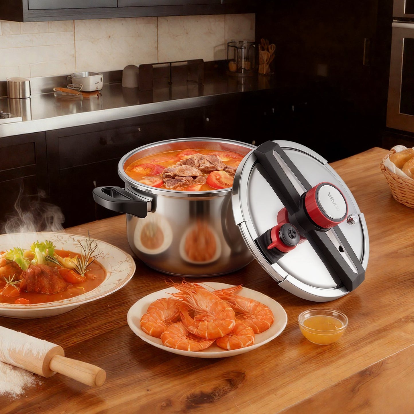 VEVOR Pressure Cooker, 10Qt Pressure Cooker Stainless Steel, Pressures Canner with Steaming Rack,-$65