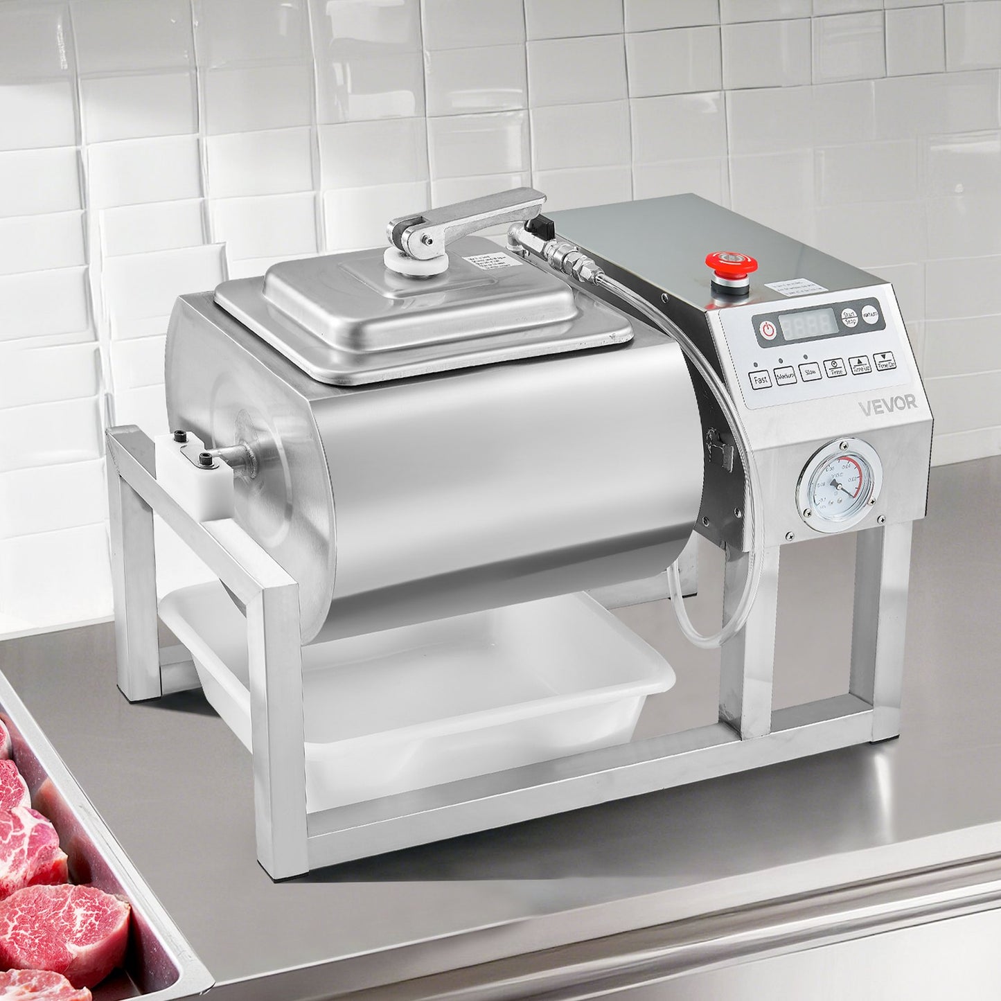 VEVOR Commercial Meat Tumbler Marinator, 20L Vacuum Tumbler Marinating Machine w/Bidirectional,-$340