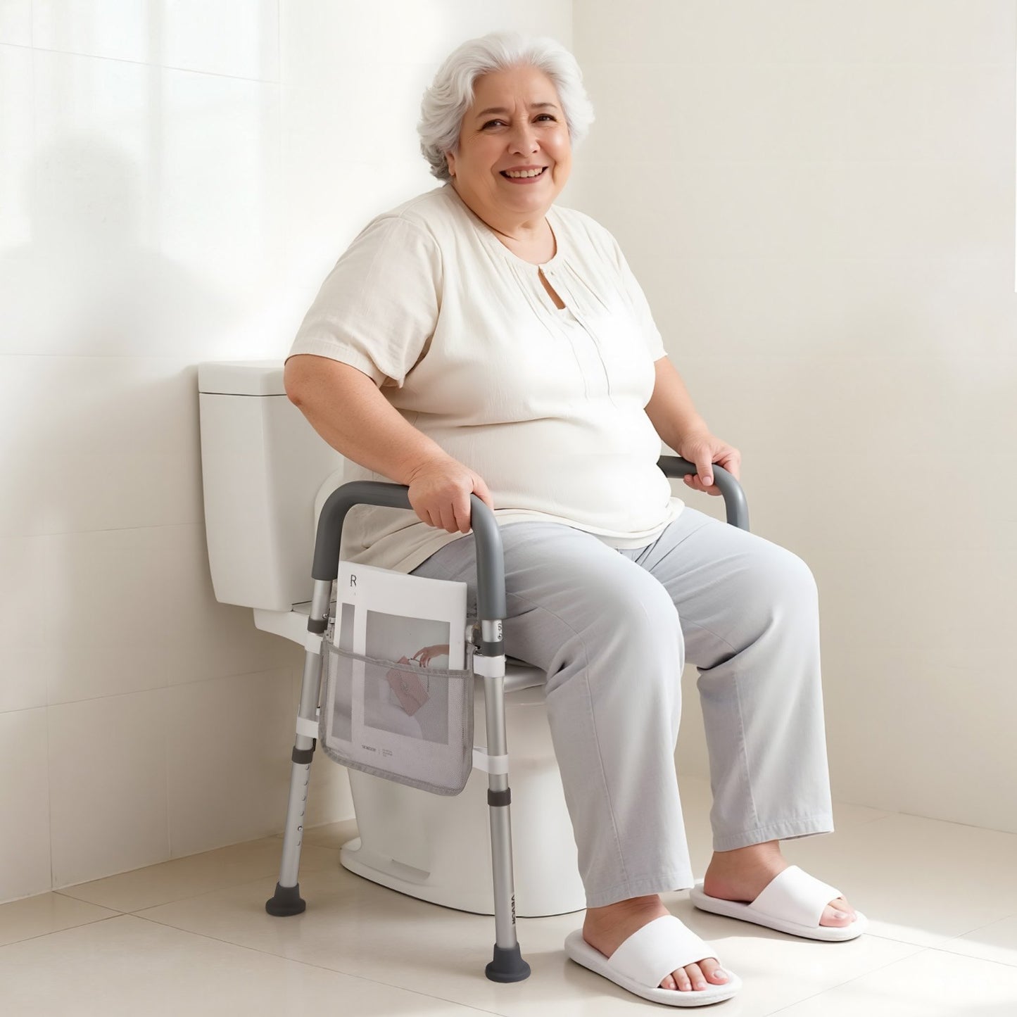 VEVOR Raised Toilet Seat with Arms, 400 lbs Load Capacity, Adjustable Height and Width,-$50