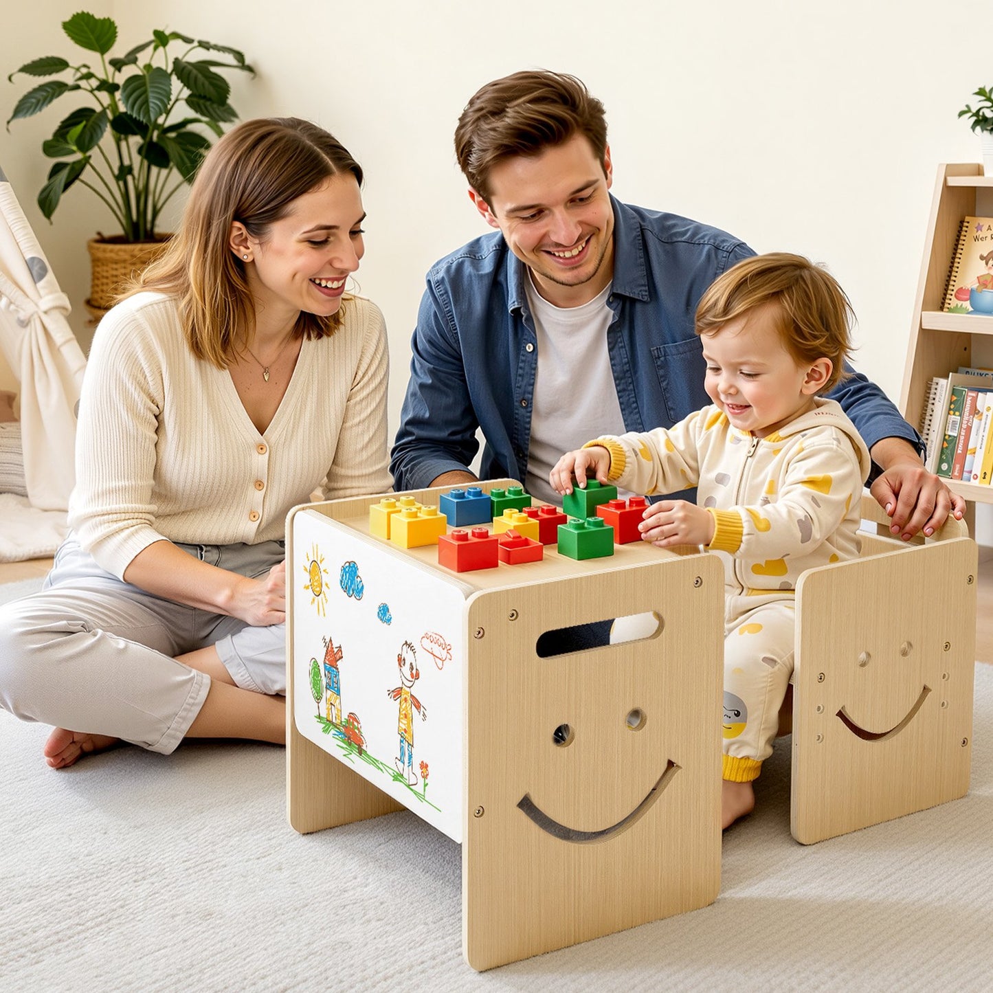 VEVOR Montessori Weaning Table and Chair Set, Wooden, Kids Table and Chair Set for Toddlers 1-5,-$35