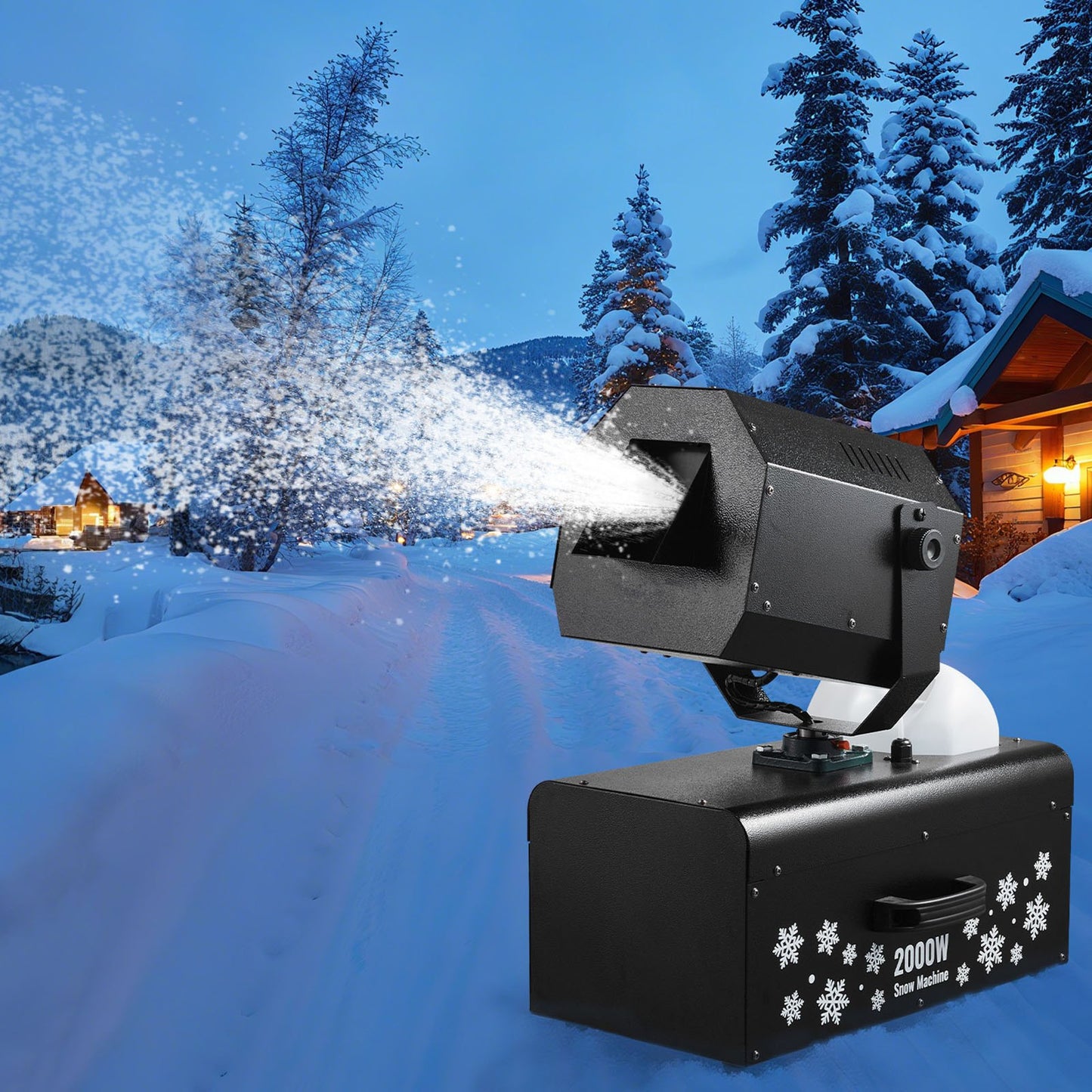 VEVOR Snow Machine, 2000W 90°Shaking Head Snow Maker by Wireless/Wired Remote Control,-$135