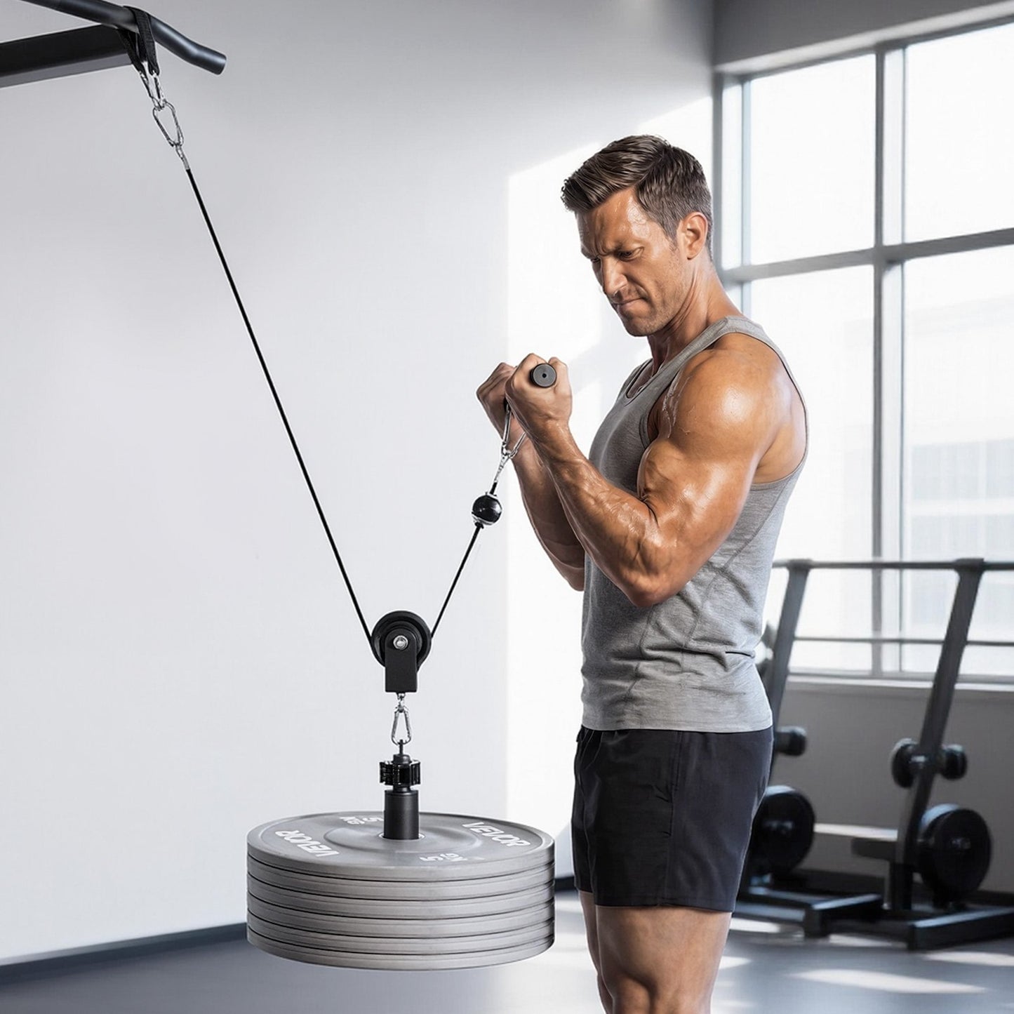 VEVOR Pulley System, 1 PC LAT and Lift Pulley System, Gym Rack Pulleys Attachment w/two Cables, -$25