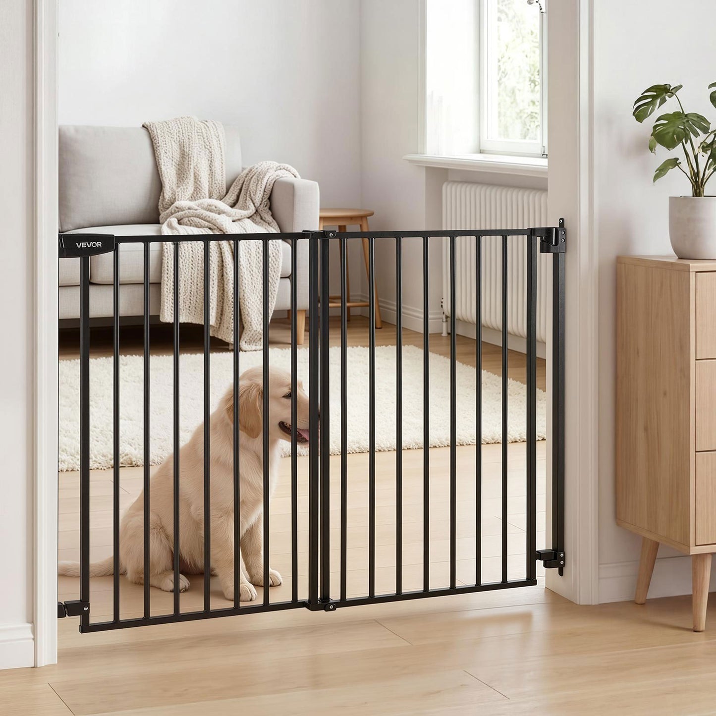 VEVOR Gate for Stairs, 31-48 in Adjustable Width, 30 in High Dog Gate, No Bottom Bar,-$55