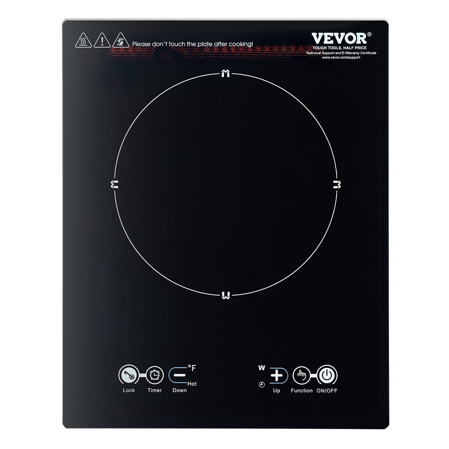 VEVOR Portable Induction Cooktop, 1800W Electric Induction Burner with 9 Temperature Settings,-$50