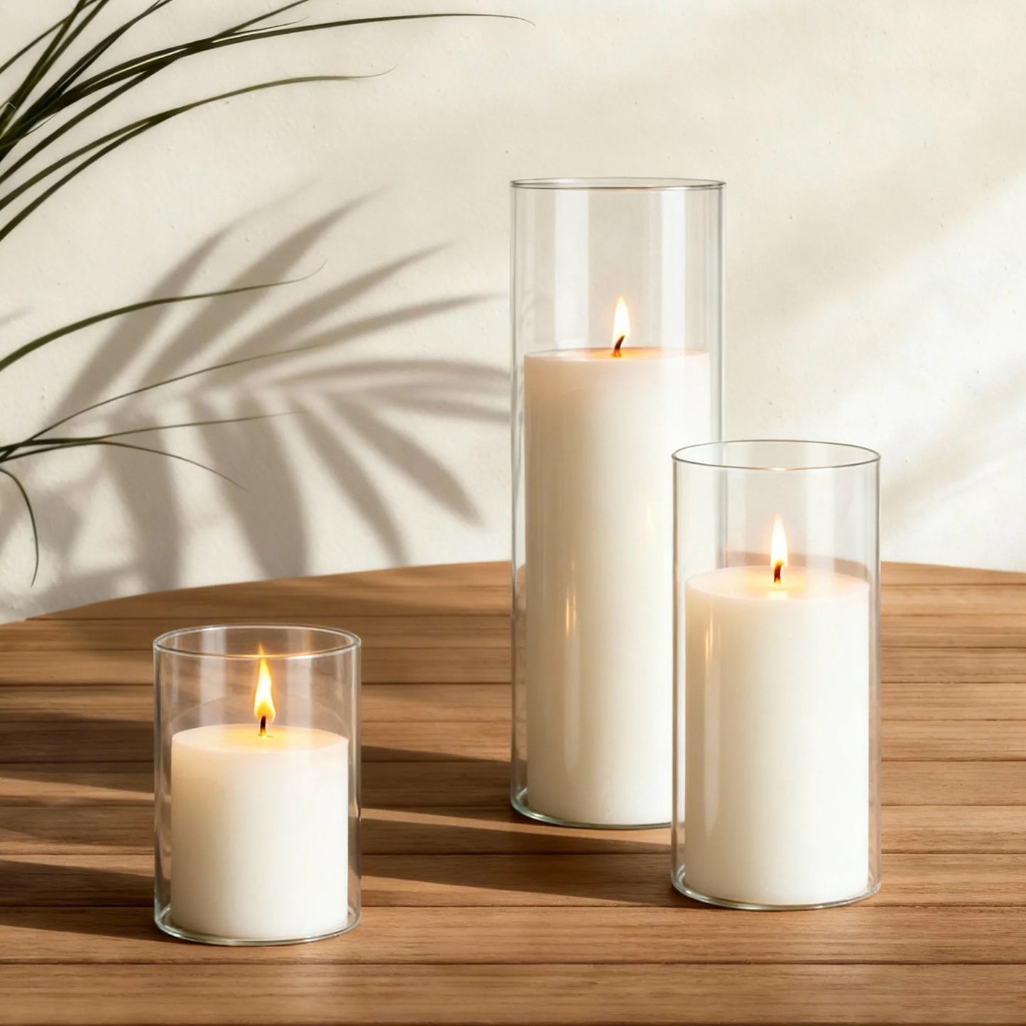 OPen Box(Used)VEVOR Pillar Candles and Glass Vases Set 36 Pcs, Clear Cylinder Hurricane Candle Holders,-$60