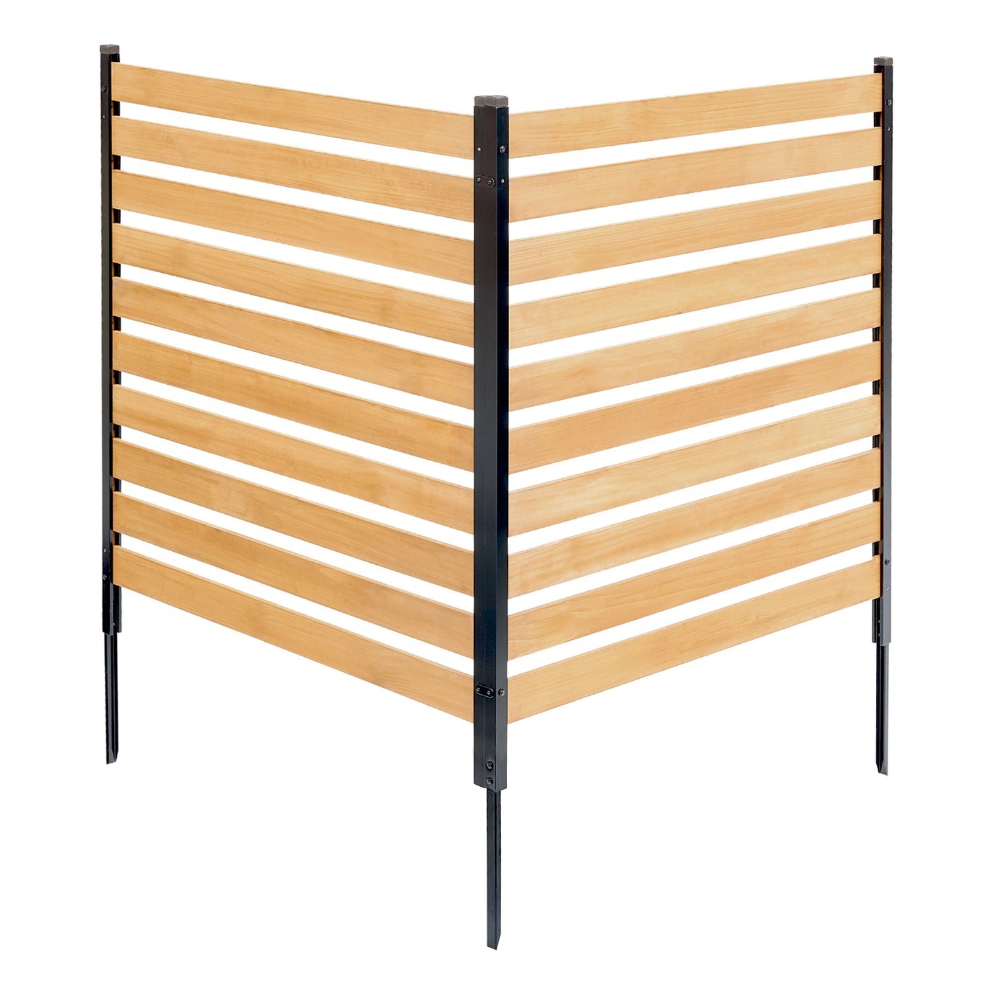 VEVOR Wood Privacy Fence, 38" W x 42" L, 2-Panel Slatted Air Conditioner Fence Screen,-$60