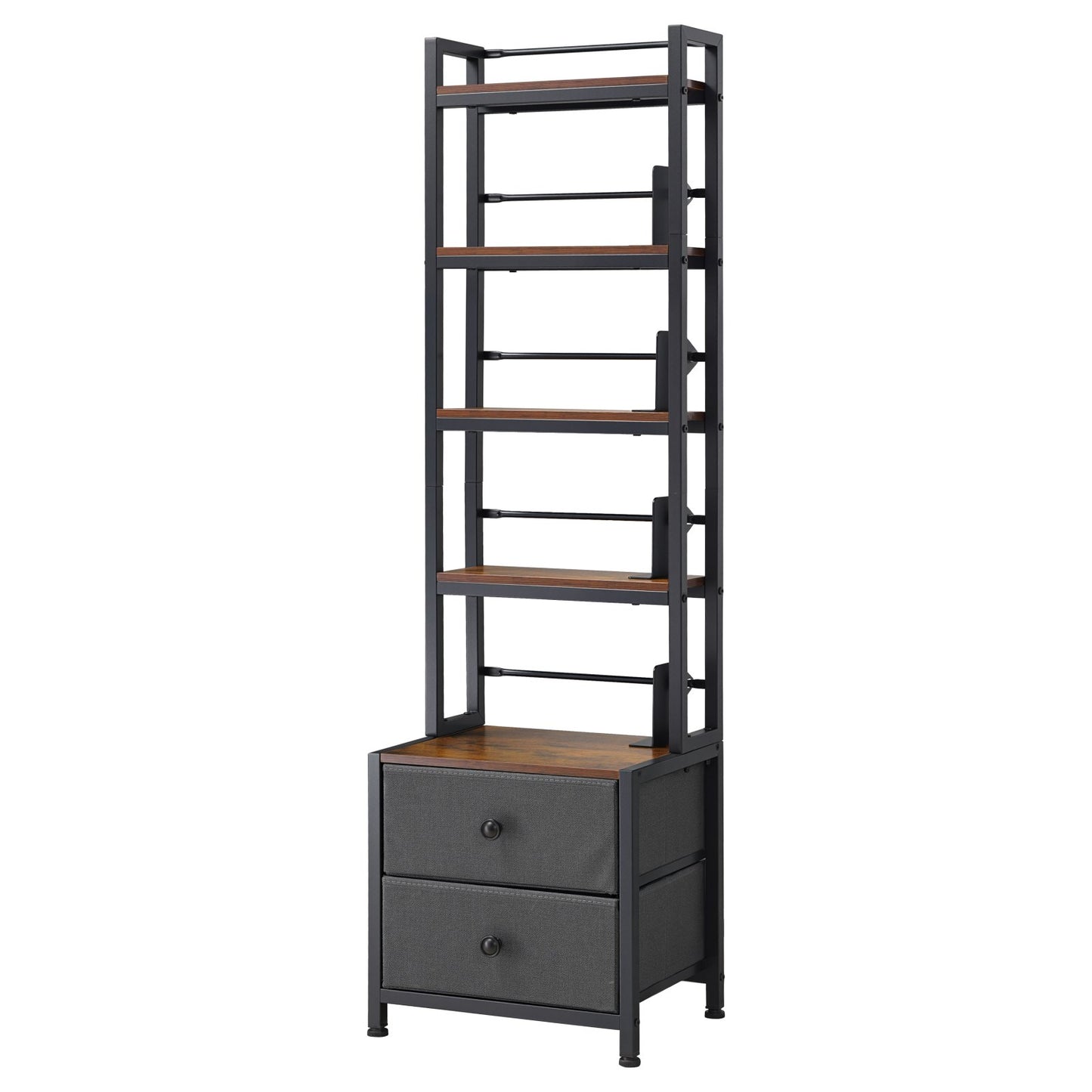 VEVOR Media Storage Cabinet, 4-Shelf DVD Shelf Organizer with Drawers, 15.75 x 11.81 x 56.50 in,-$40