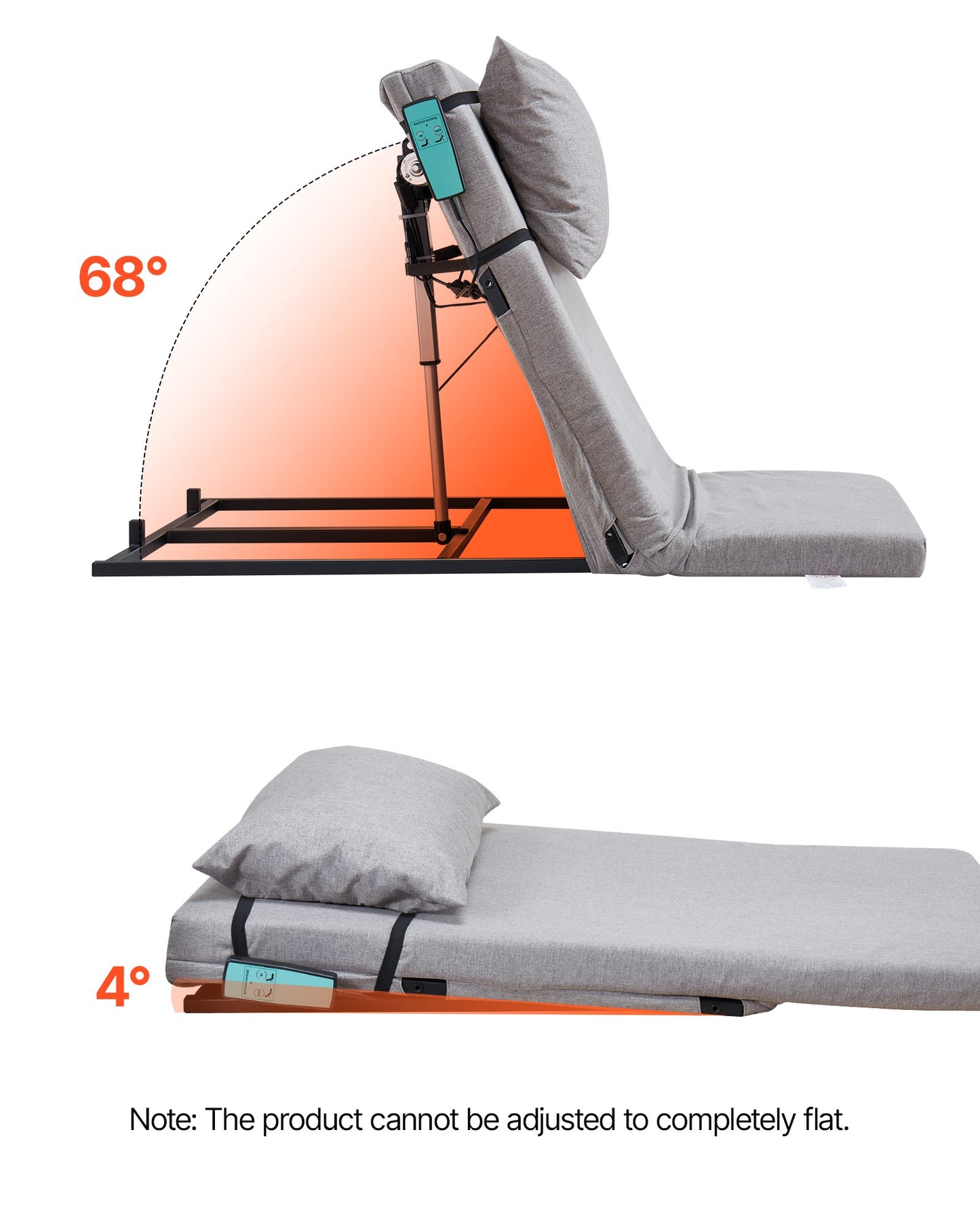 VEVOR Electric Lifting Backrest for Bed, 300 lbs Capacity, 4-68° Adjustable Lifting Bed Backrest,-$165