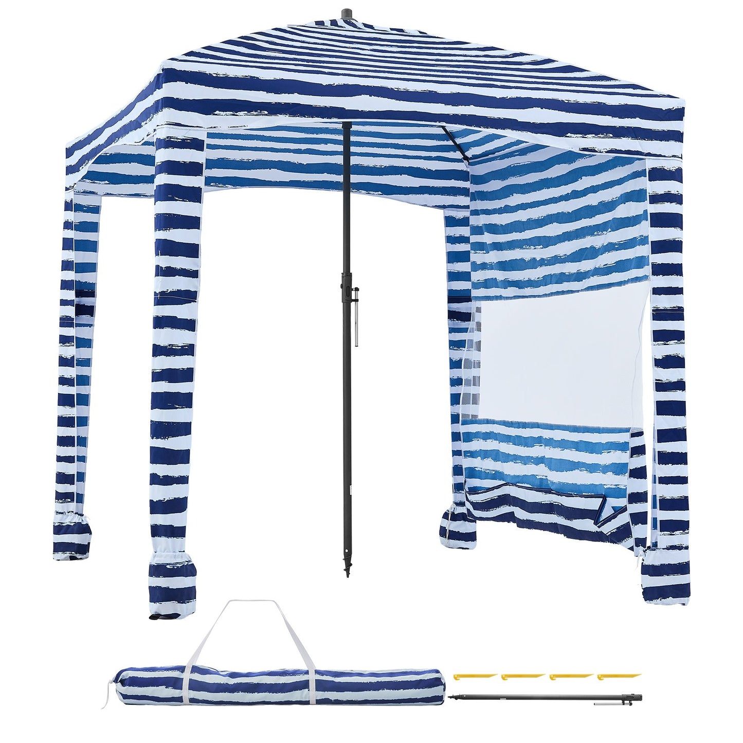 VEVOR Beach Cabana, 6 x 6 ft Beach Canopy with Side Wall, UPF 50+ Protection Easy Setup,-$55
