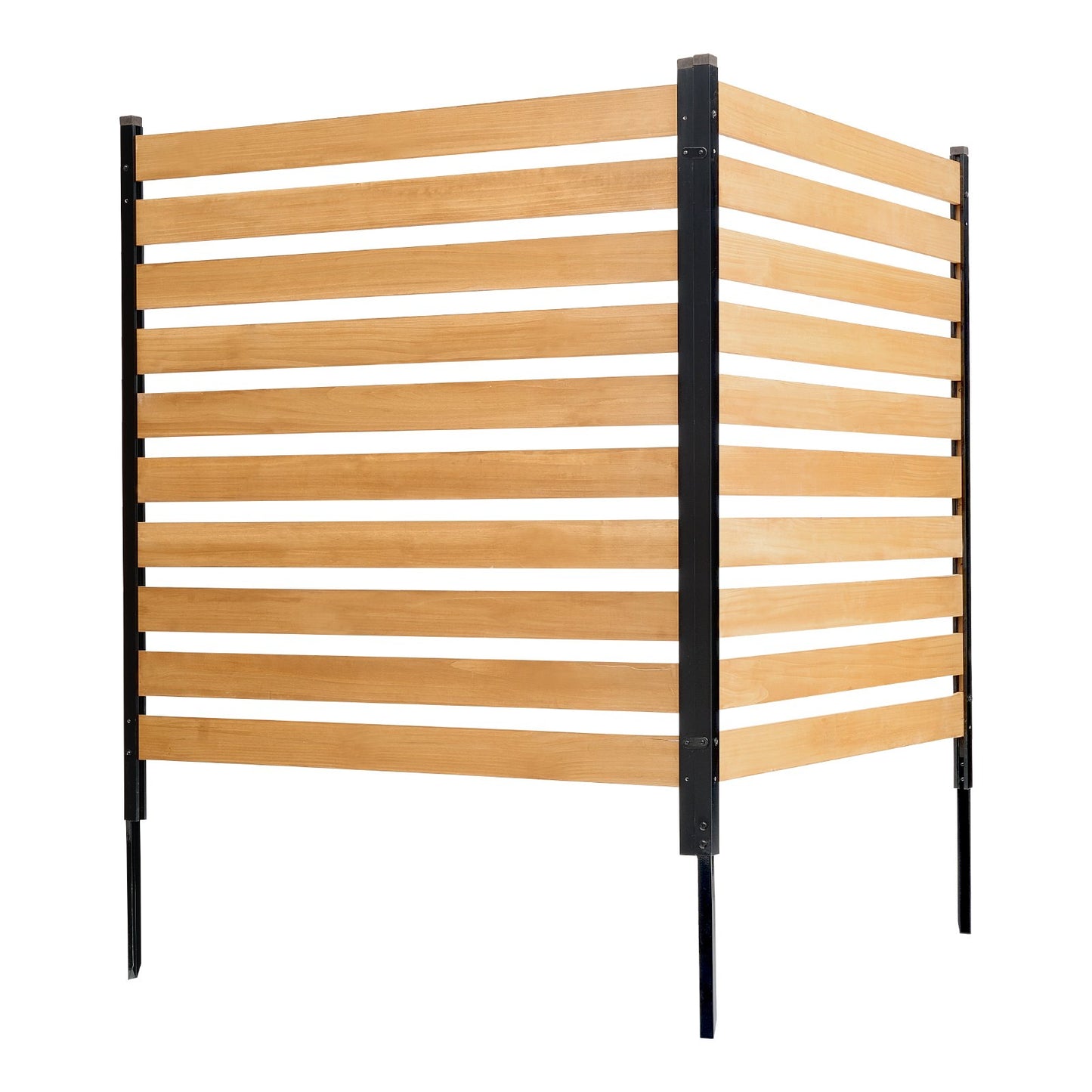 VEVOR Wood Privacy Fence, 38" W x 42" L, 2-Panel Slatted Air Conditioner Fence Screen,-$60