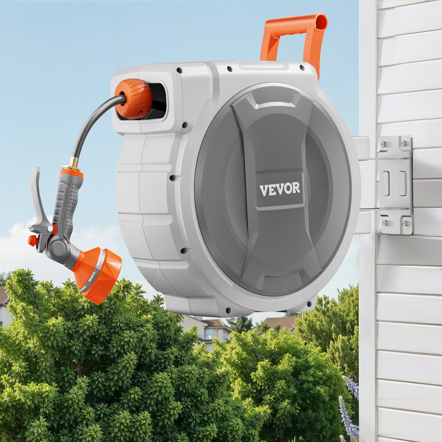 VEVOR Retractable Garden Hose Reel, 1/2 Inch x 145 ft Wall Mounted Hose Reel,-$115