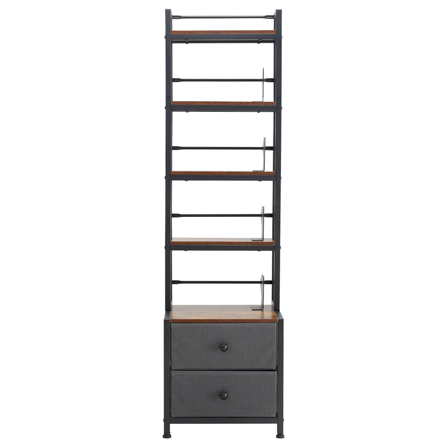 VEVOR Media Storage Cabinet, 4-Shelf DVD Shelf Organizer with Drawers, 15.75 x 11.81 x 56.50 in,-$40