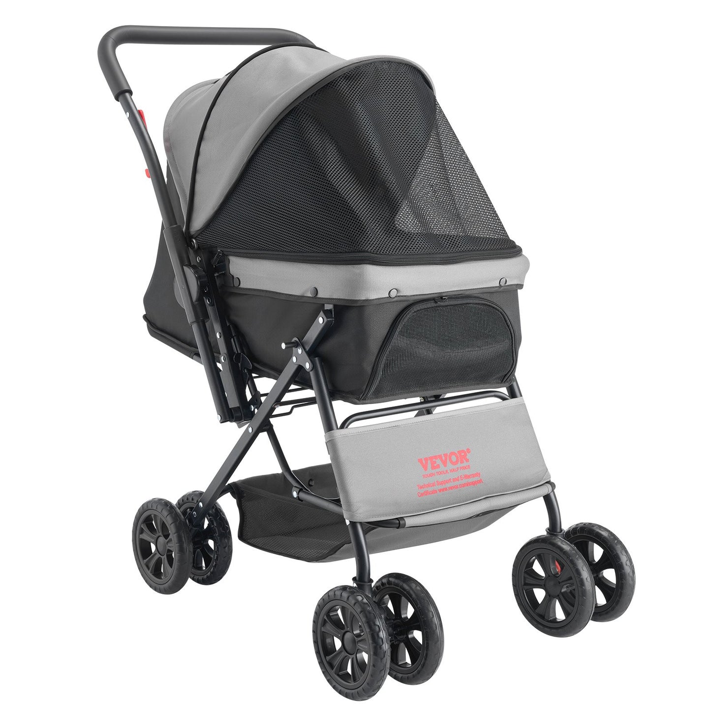 VEVOR Pet Stroller, 44 lbs Weight Capacity, Foldable Dog Stroller Cart, 4 Wheels with Mesh Windows,-$70