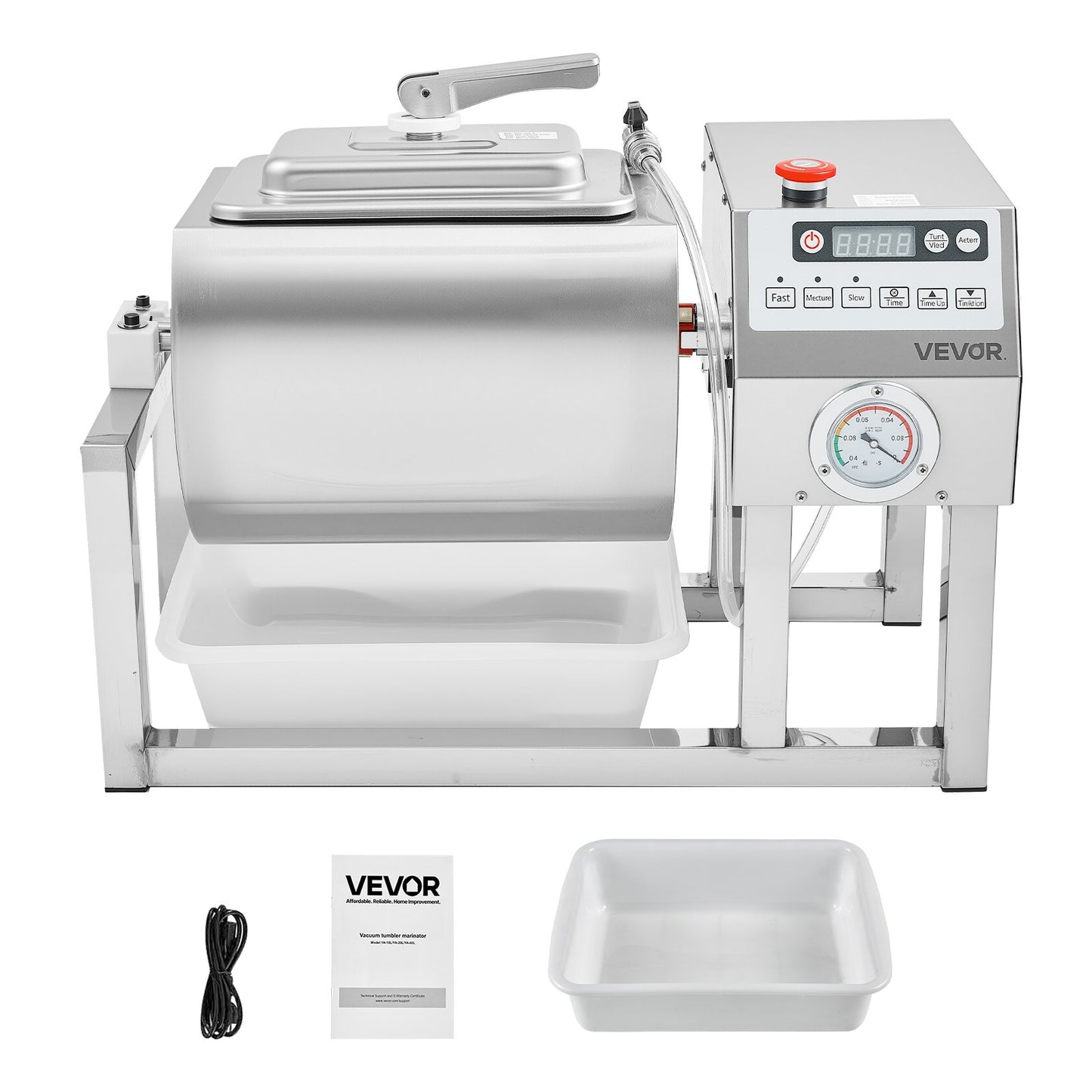 VEVOR Commercial Meat Tumbler Marinator, 20L Vacuum Tumbler Marinating Machine w/Bidirectional,-$340