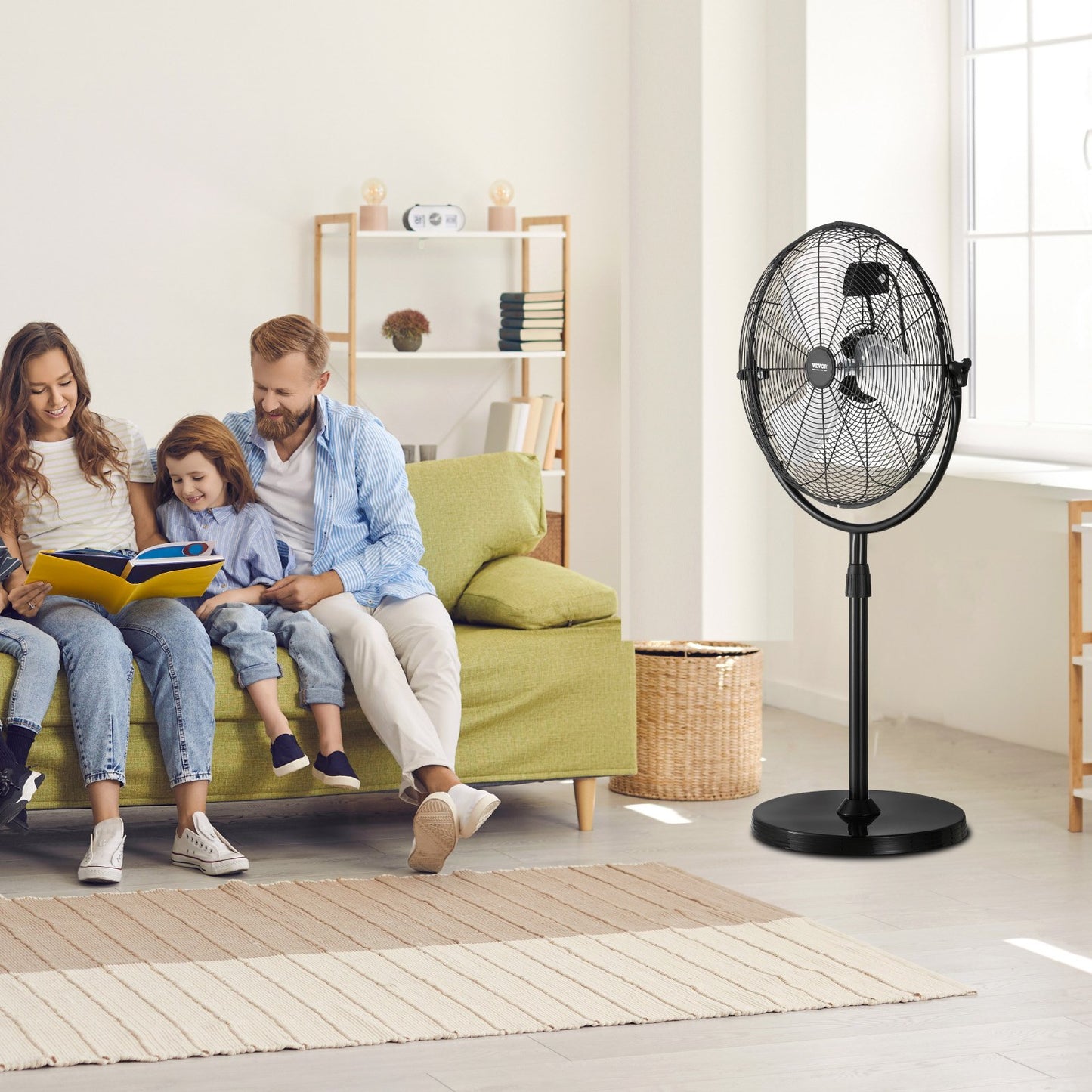 VEVOR Industrial Pedestal Fan, 18 Inch Standing Fan with 45.3 to 57.9 Inches Adjustable Height,-$70