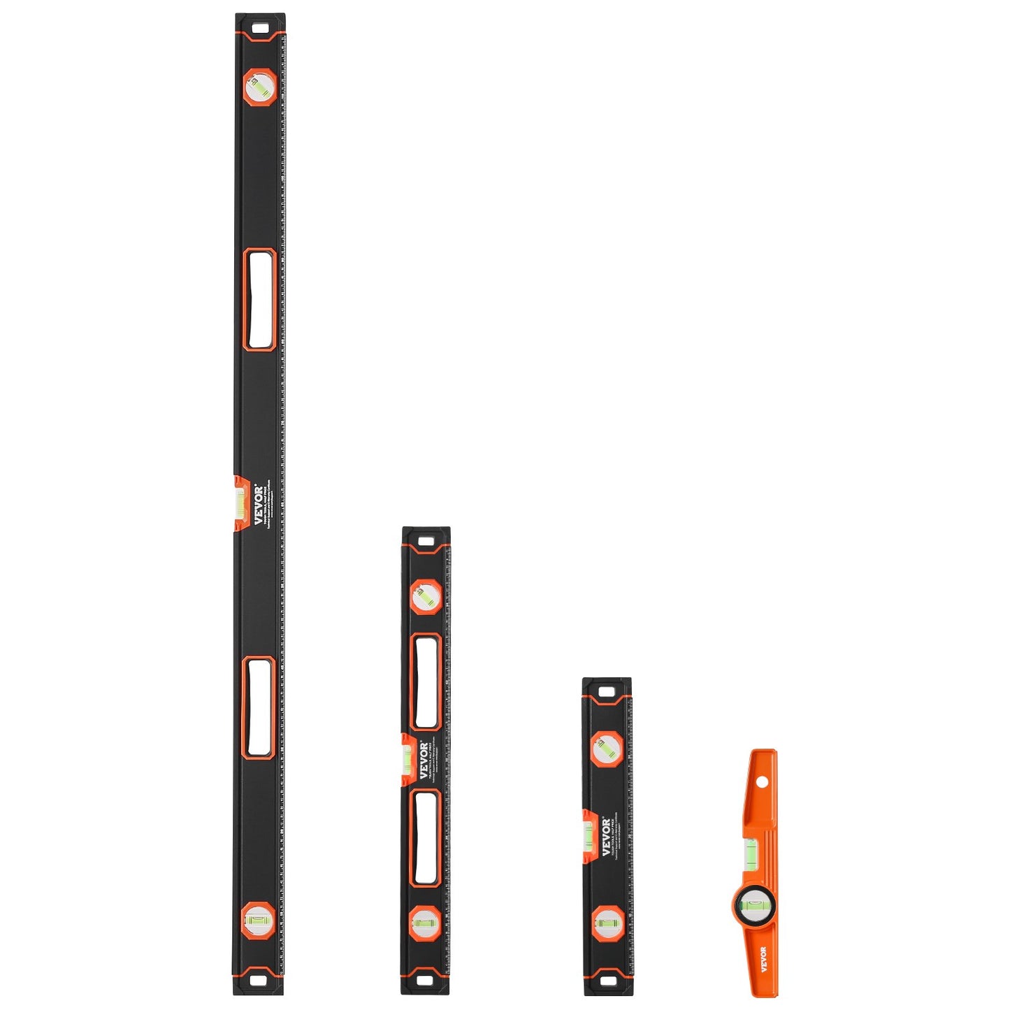 VEVOR 4-Piece Torpedo Level, 48/24/16/10 Inch Box Levels Set,Shock-Proof(Only 10-inch has magnetic),-$40