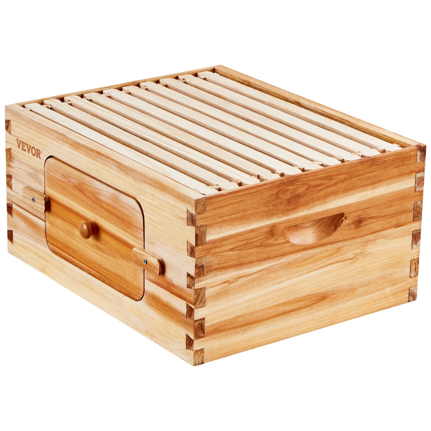 VEVOR Bee Hive Deep Box Starter Kit, 100% Beeswax Coated Natural Fir Wood,-$45