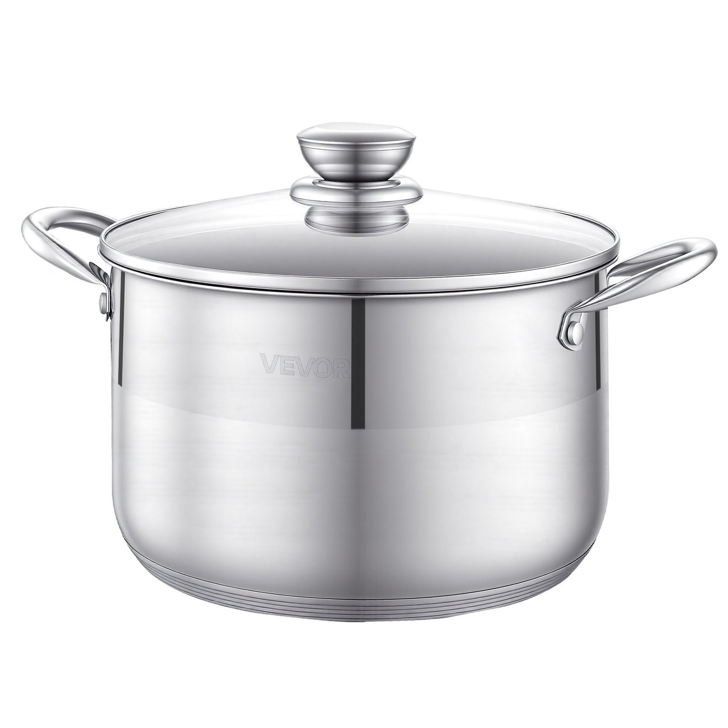 VEVOR Stainless Steel Stock Pot, 8-Quart Stainless Steel Stockpot with Glass Lid, PFOA/PFAS-Free,-$20