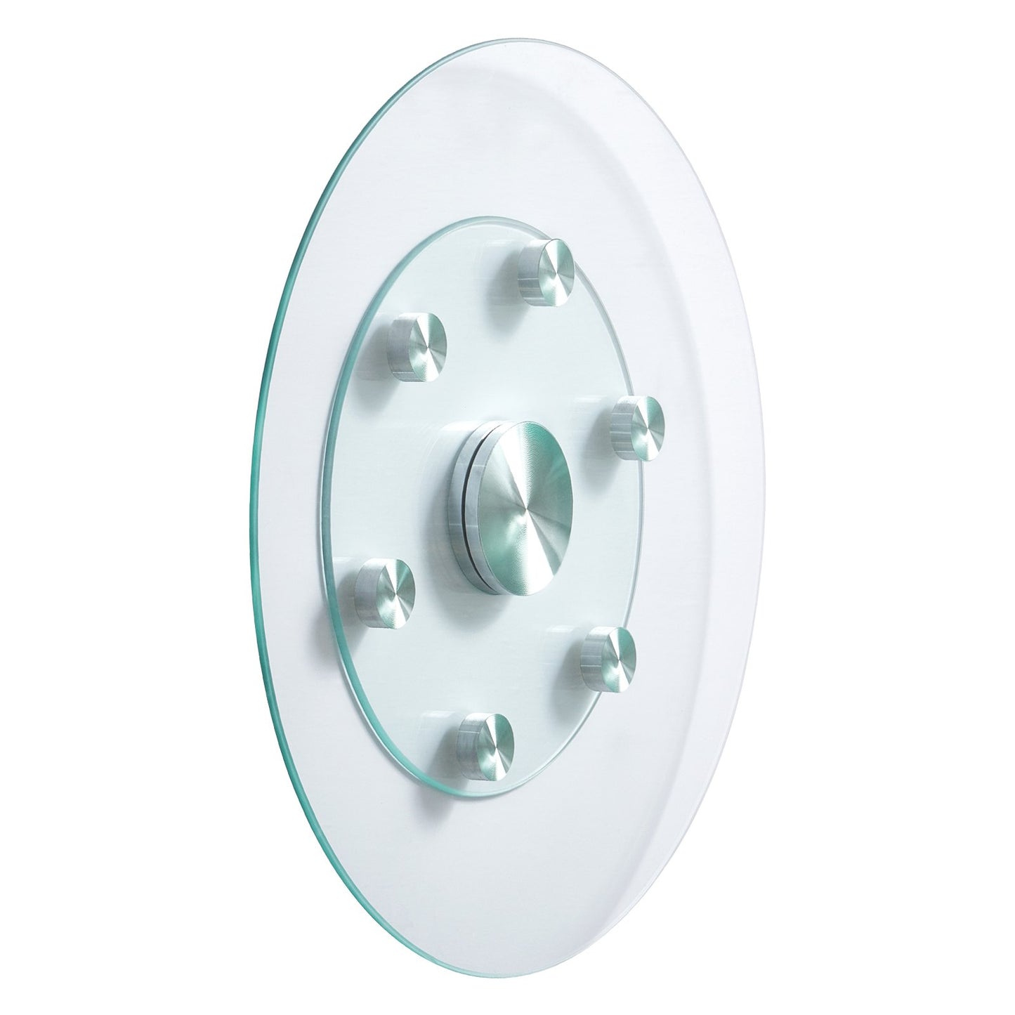 VEVOR 24 in Glass Lazy Susan Turntable, Tempered Glass Dining Table Centerpiece with 6 Rotating Wheels,-$45