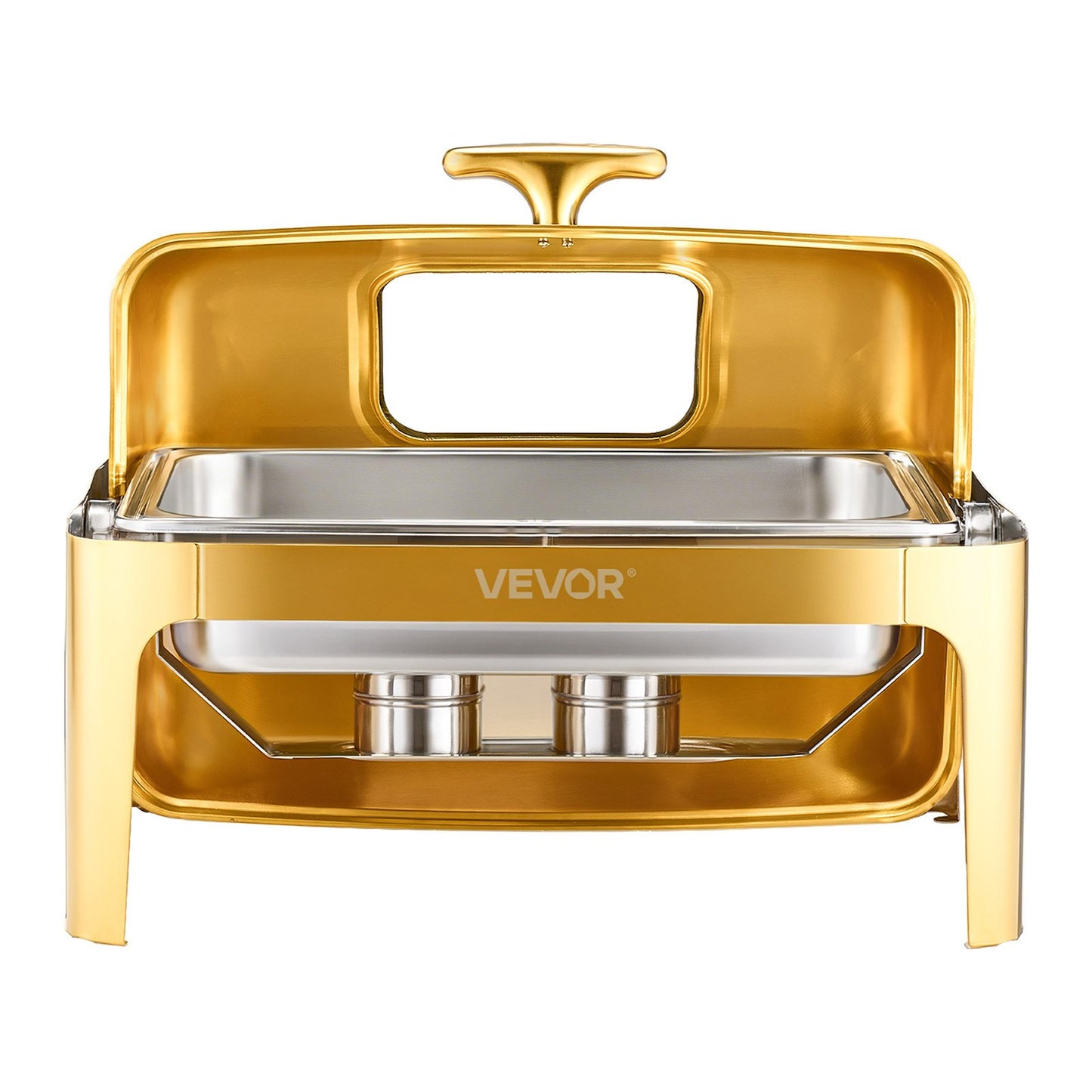 VEVOR Roll Top Chafing Dish Buffet Complete Set, 9Qt Stainless Steel Chafer with Full Size Pan,-$120