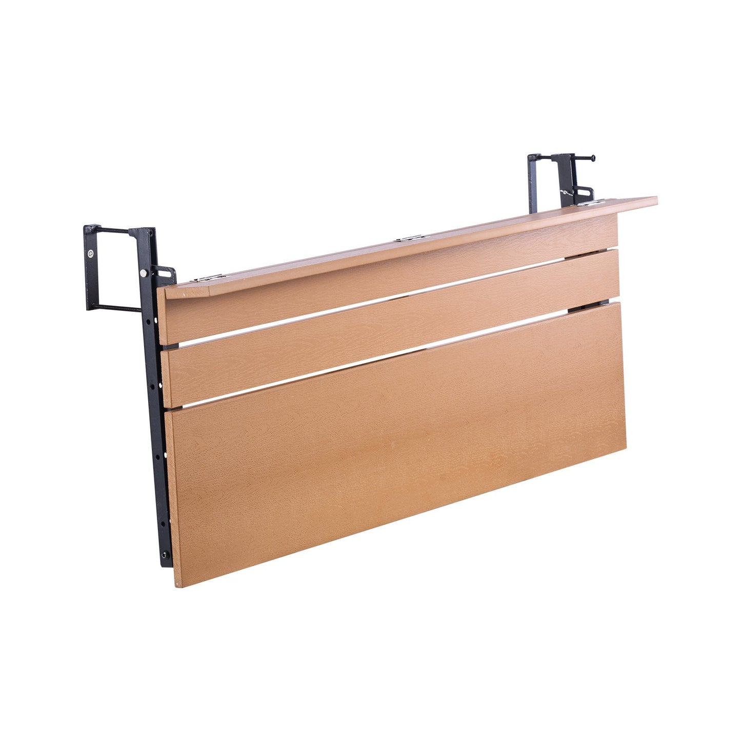 VEVOR Balcony Hanging Table, 15 x 39 in Folding Balcony Railing Table, Outdoor Balcony Bar Table,-$50