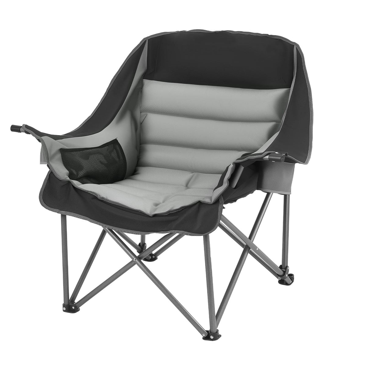 VEVOR Oversized Portable Padded Folding Camping Chairs,450lbs Heavy Duty Support,with Dual Cup Holders & Wine Glass Holders,1 Pack