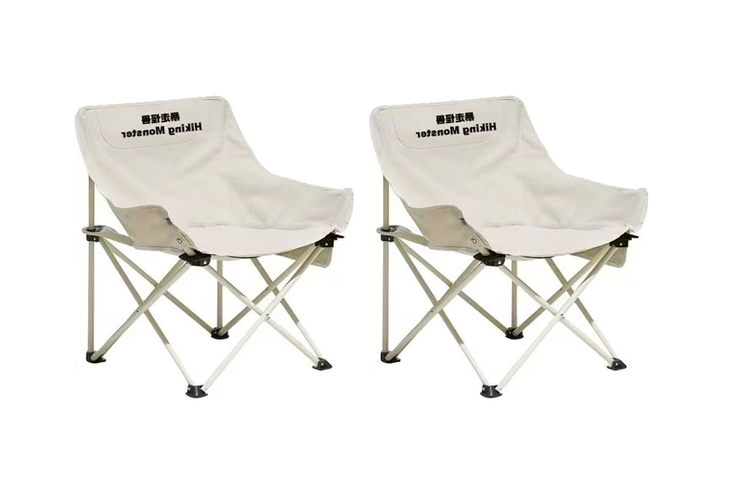 BNIB-Outdoor Folding Chair, Simple Camping/Fishing Stool, Moon Chair, 2 Chairs for $80（White）