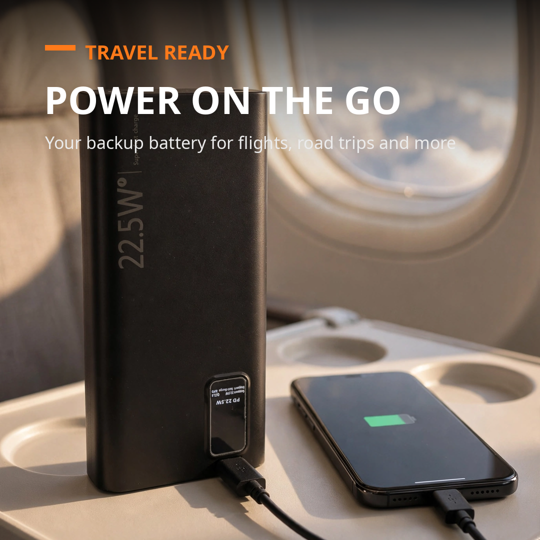 Brand New 30000mAh Power Bank, 22.5W PD+QC3.0 Fast Charge, 5-Port Portable Battery Pack -$30
