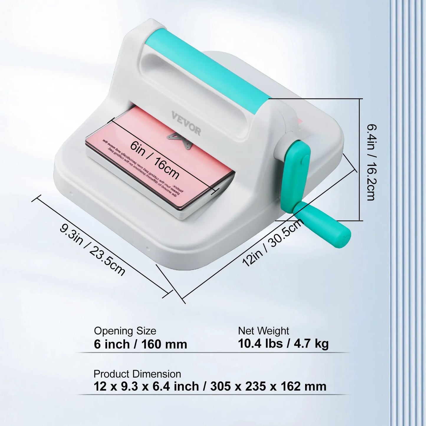 VEVOR Manual Die Cutting & Embossing Machine, Portable Cut Machines, 6 inch Opening Scrapbooking,-$55