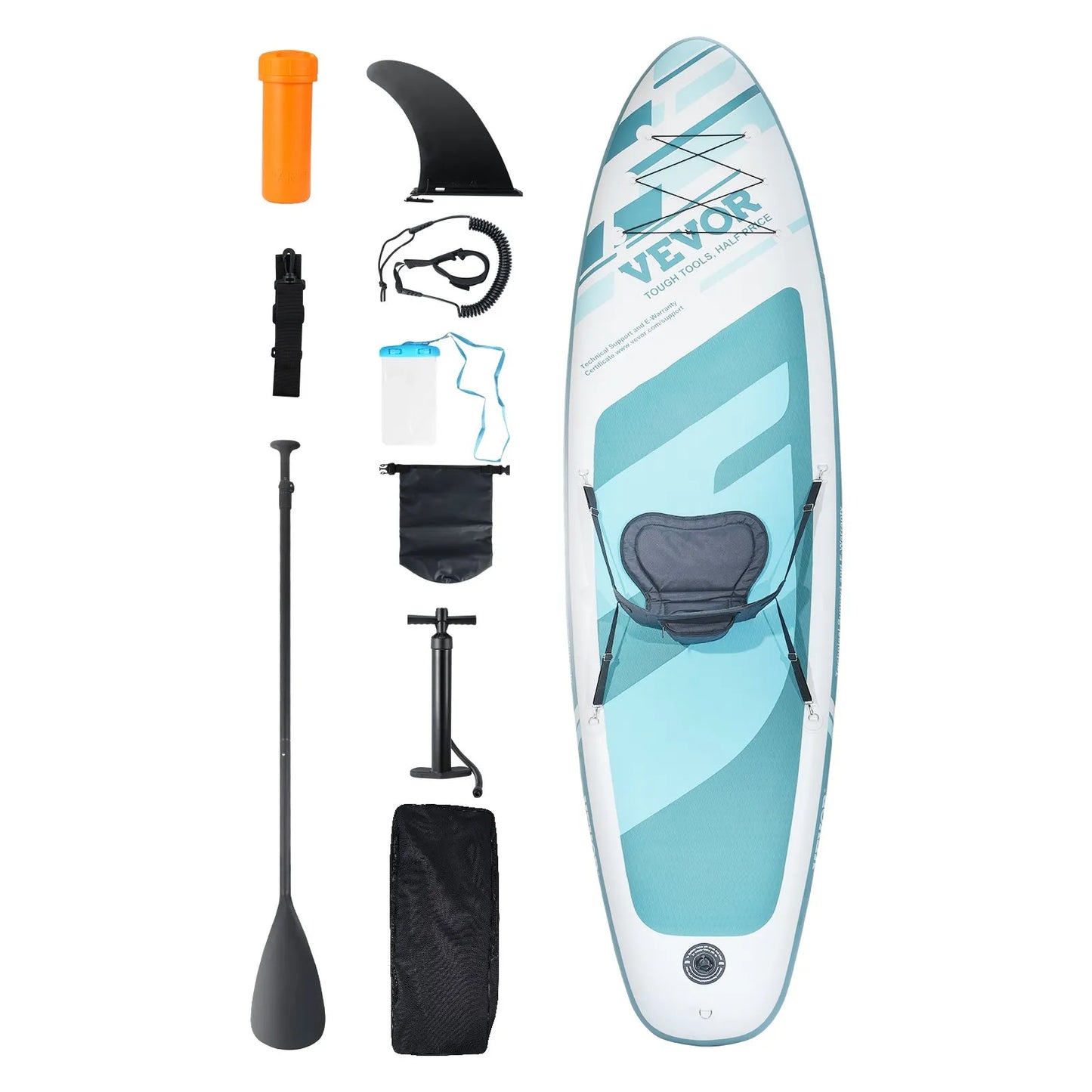 VEVOR Inflatable Stand Up Paddle Board, 10' x 33" x 6" Wide SUP Paddleboard with Removable Kayak Seat,-$150