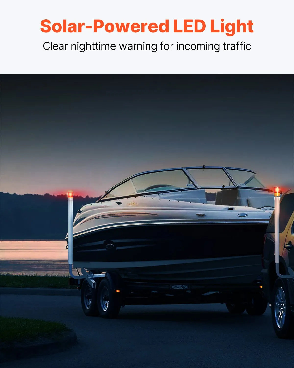 VEVOR Boat Trailer Guide, 60”with LED Light Trailer Guide Poles, 2PCS High-Hardness Steel Trailer,-$90