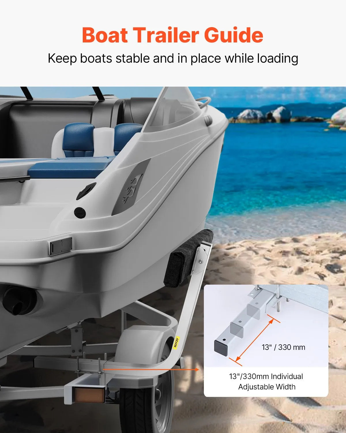 VEVOR Boat Trailer Guide, 2PCS Adjustable Short Bunk Guide-Ons, Hardened Steel Trailer Guide Poles,-$60